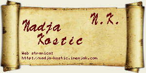 Nadja Kostić vizit kartica